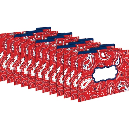 Barker Creek Bandana Designer Letter Size File Folders, 12/Package 1303